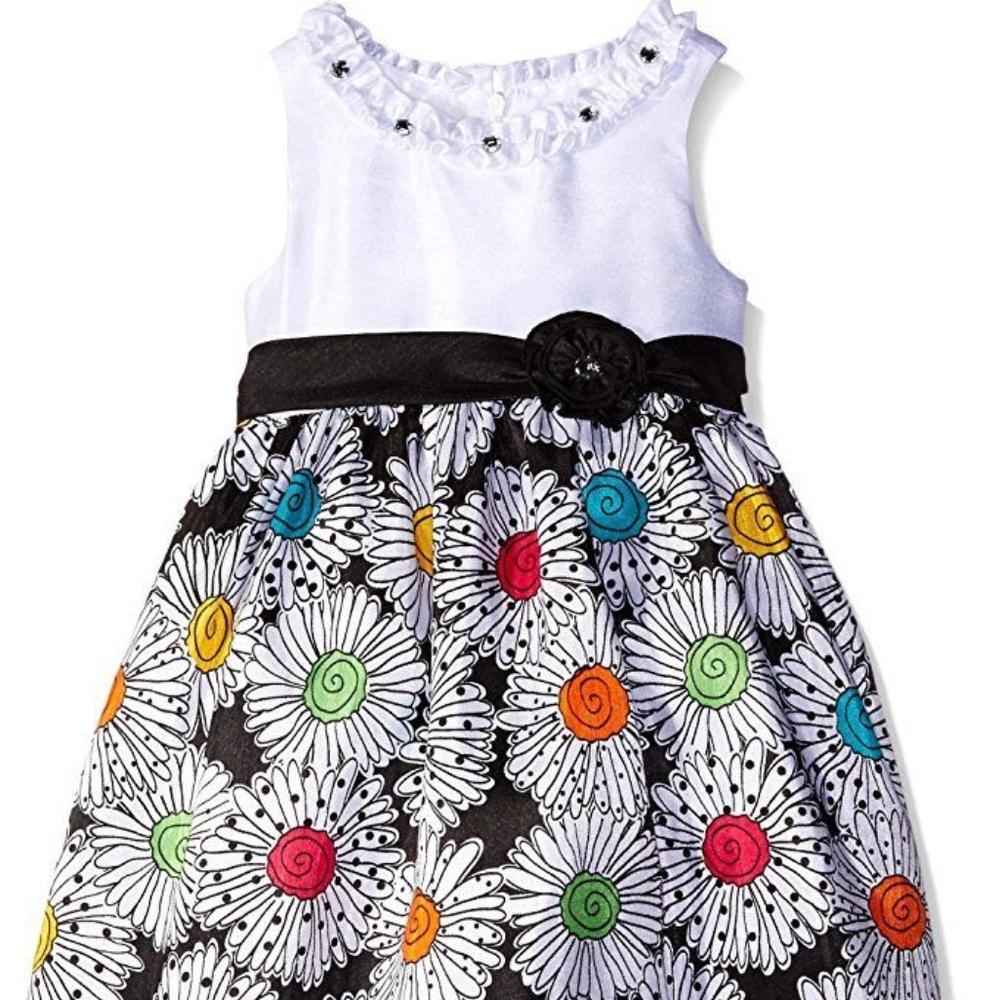 American Princess Girls Floral Ruffle Formal Dress Sleeveless Spring Size 4T‎